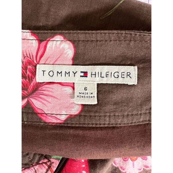 Tommy Hilfiger Y2K Brown Floral Wrap Skirt 6 Brown Floral Cotton - Picture 16 of 16